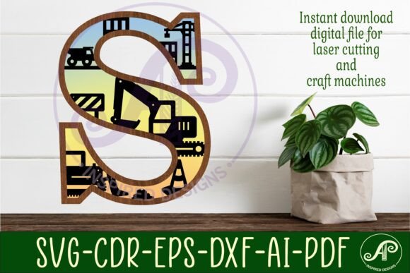 Download Construction Large S Wall Letter 3 Layer - Premium Bundle