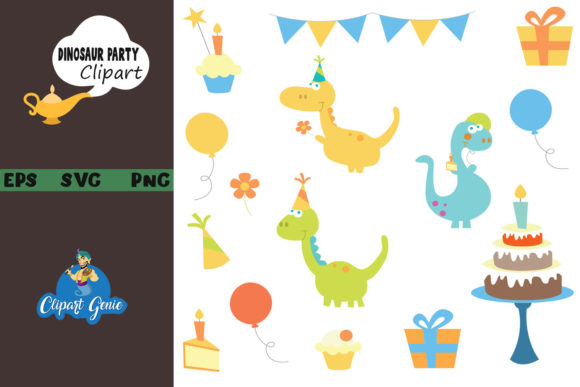 Download Dinosaur Party Clipart Bundle - Dinosaur party Collection
