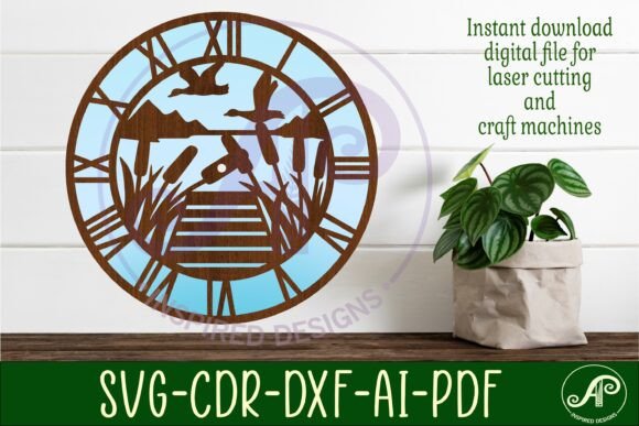 Download Lake Wall Clock Laser Cut Files, SVG - Premium Resources