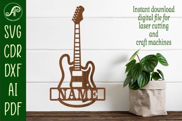 Download Electric Guitar Name Sign Svg Laser Cut - Guitar name sign Collection