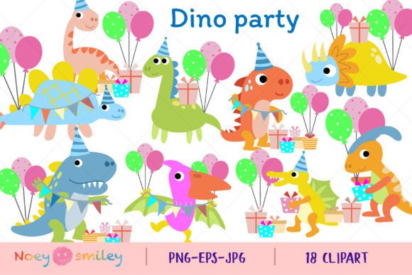 Download Dinosaur Party Clipart. Happy Dino - Dinosaur party Collection