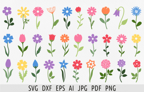 Download Flat Flower Svg Bundle Floral Cricut Svg - Flower svg Collection