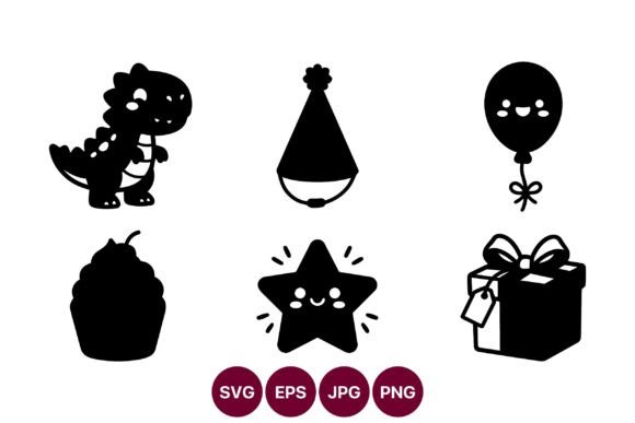 Download Dinosaur Party Silhouettes Set - Dinosaur party Collection