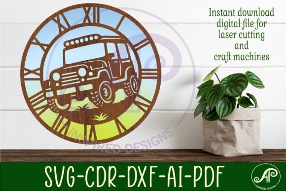 Download Off Road Vehicle Wall Clock Laser Cut - Premium Resources