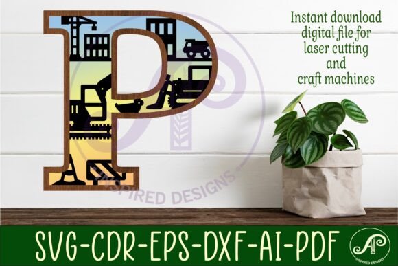 Download Construction Large P Wall Letter 3 Layer - Premium Bundle