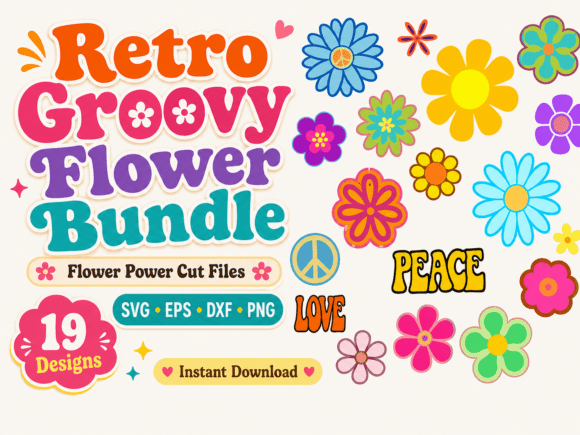 Download Retro Groovy Flower Svg Eps Dxf Png - Flower svg Collection