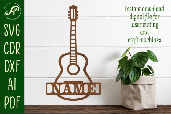 Download Acoustic Guitar Name Sign Svg Laser Cut - Guitar name sign Collection