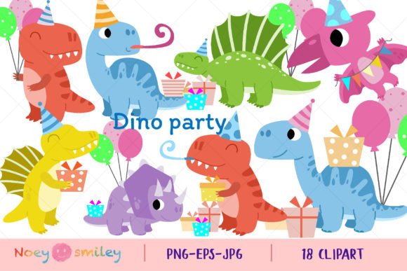 Download Dinosaur Party Clipart. Happy Dino - Dinosaur party Collection